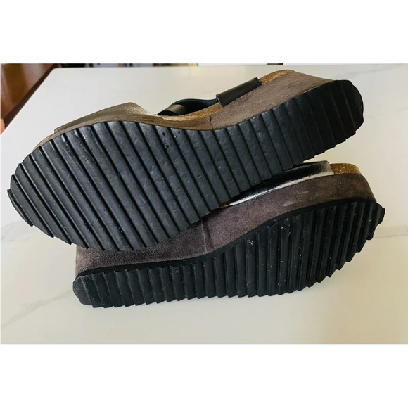 Chocolat Blu Miani Brown Suede and Silver Wedge Sandals, excellent condition 7 - Picture 10 of 11